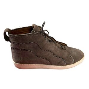 Frye Webster Zipper High Top Sneakers Shoes Brown Leather 11